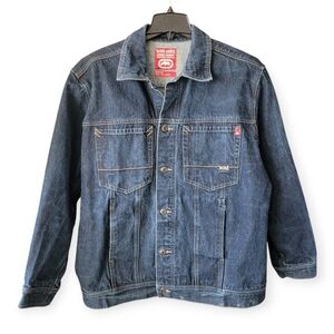 Vintage Y2K Ecko DOWN LOW Denim Trucker Jacket Hip Hop Style blue Large